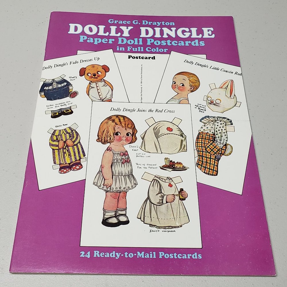 Dolly Dingle Paper Doll Postcards Book 1985